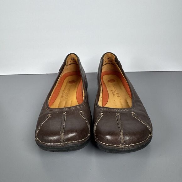 Clarks Unstructured Womens Rosily Brown‎ Leather Slip On Shoes Size 6 M Comfort - Picture 2 of 10